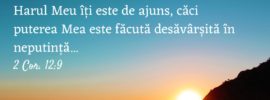 Harul Meu îți este de ajuns, căci puterea Mea este făcută desăvârșită în neputință... 2 Cor. 12:9