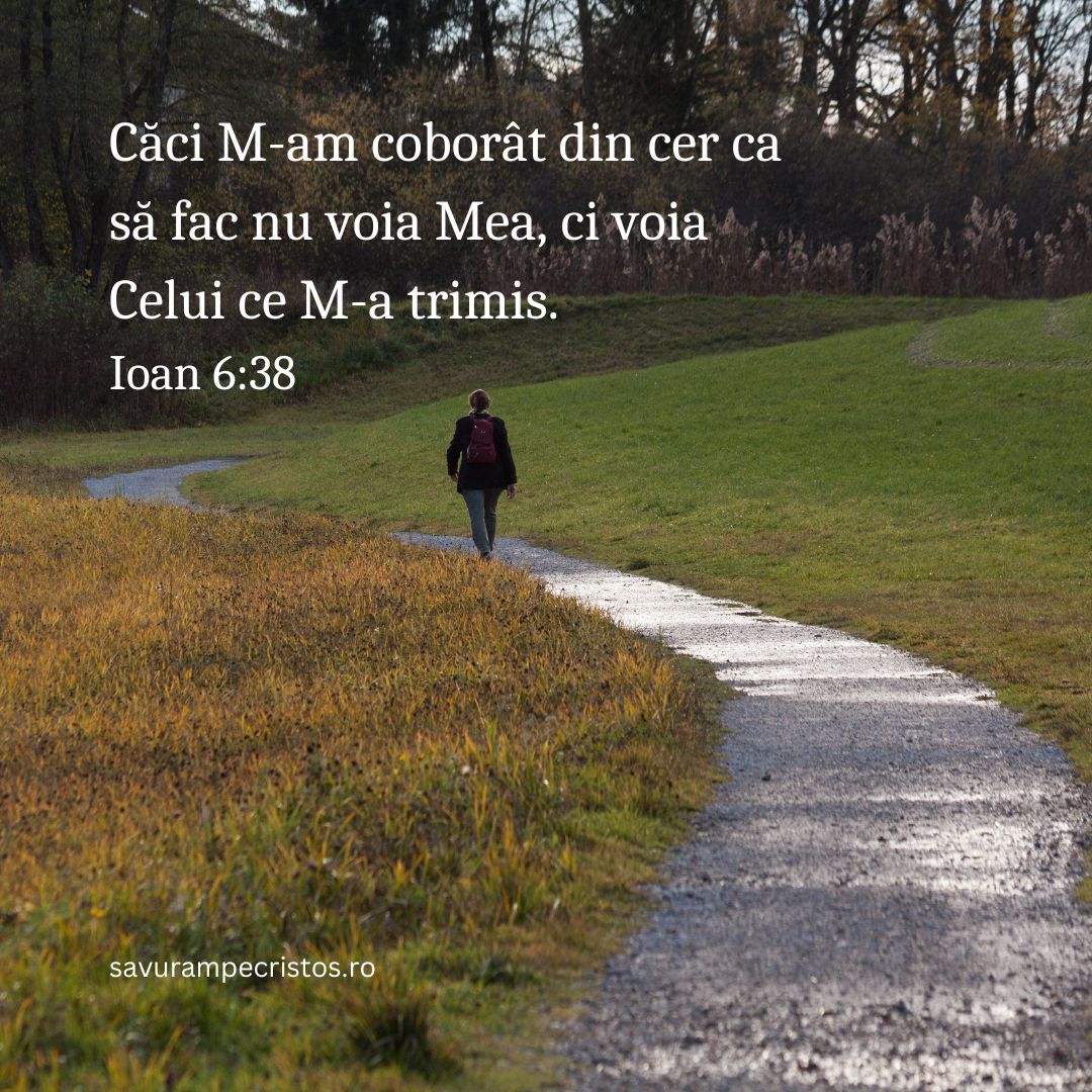 Căci M-am coborât din cer ca să fac nu voia Mea, ci voia Celui ce M-a trimis. Ioan 6:38