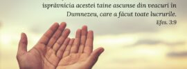 Și să pun în lumină înaintea tuturor care este isprăvnicia acestei taine ascunse din veacuri în Dumnezeu, care a făcut toate lucrurile. Efes. 3:9