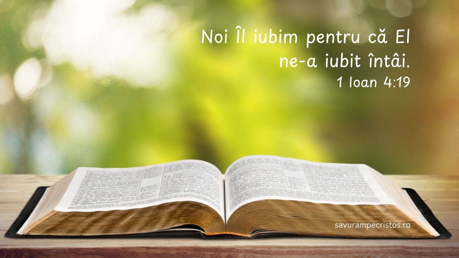 Noi Îl iubim pentru că El ne-a iubit întâi. 1 Ioan 4:19