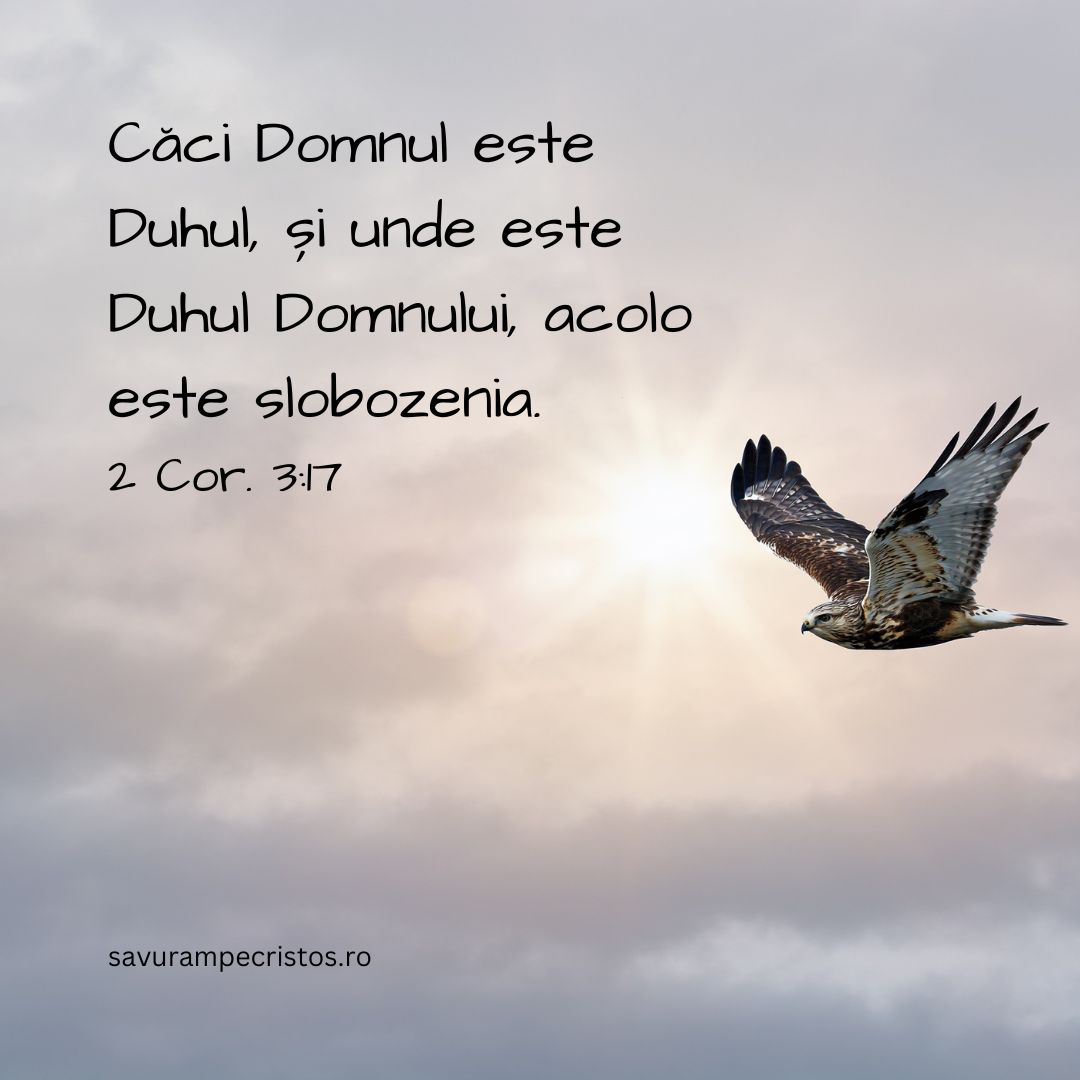 Căci Domnul este Duhul, și unde este Duhul Domnului, acolo este slobozenia. 2 Cor. 3:17