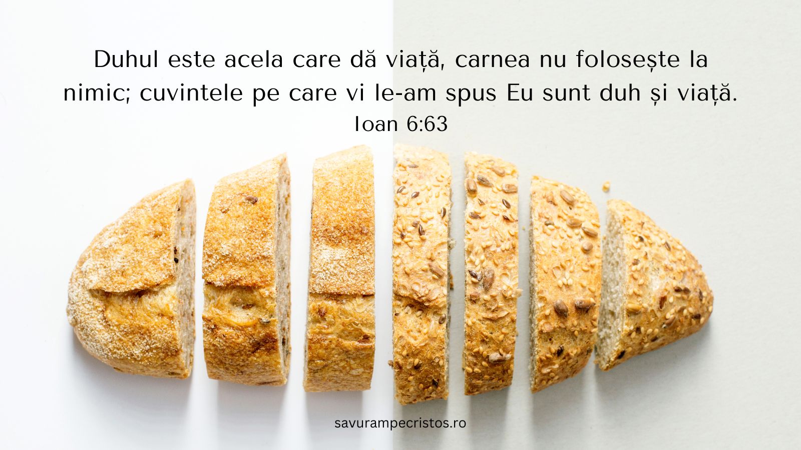 Duhul este acela care dă viață, carnea nu folosește la nimic; cuvintele pe care vi le-am spus Eu sunt duh și viață. Ioan 6:63