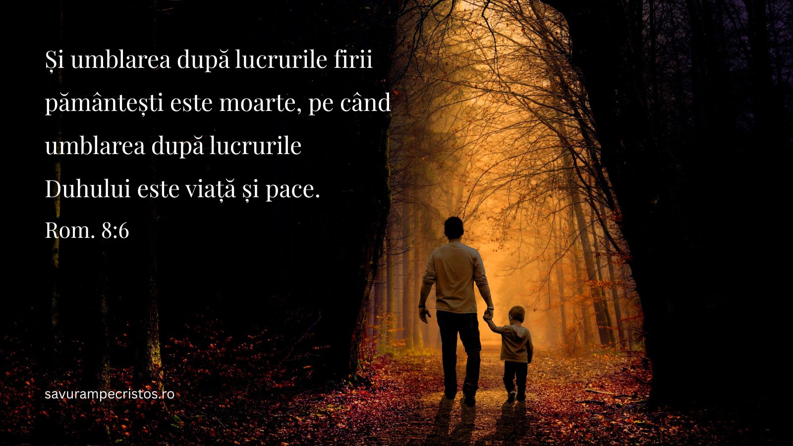 Și umblarea după lucrurile firii pământești este moarte, pe când umblarea după lucrurile Duhului este viață și pace. Rom. 8:6