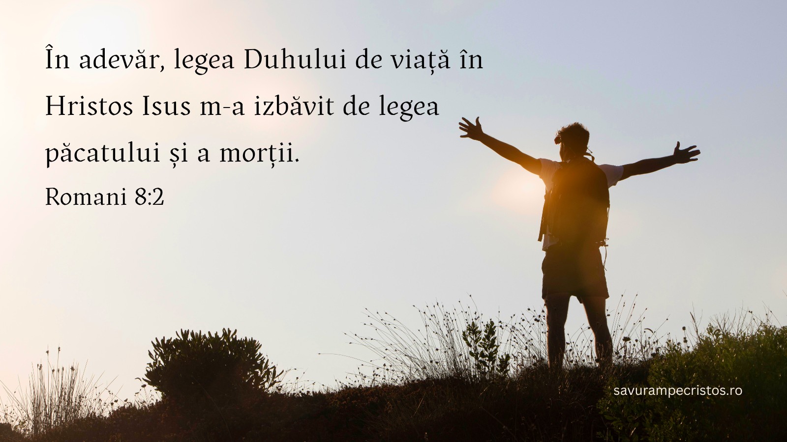 În adevăr, legea Duhului de viață în Hristos Isus m-a izbăvit de legea păcatului și a morții. Romani 8:2