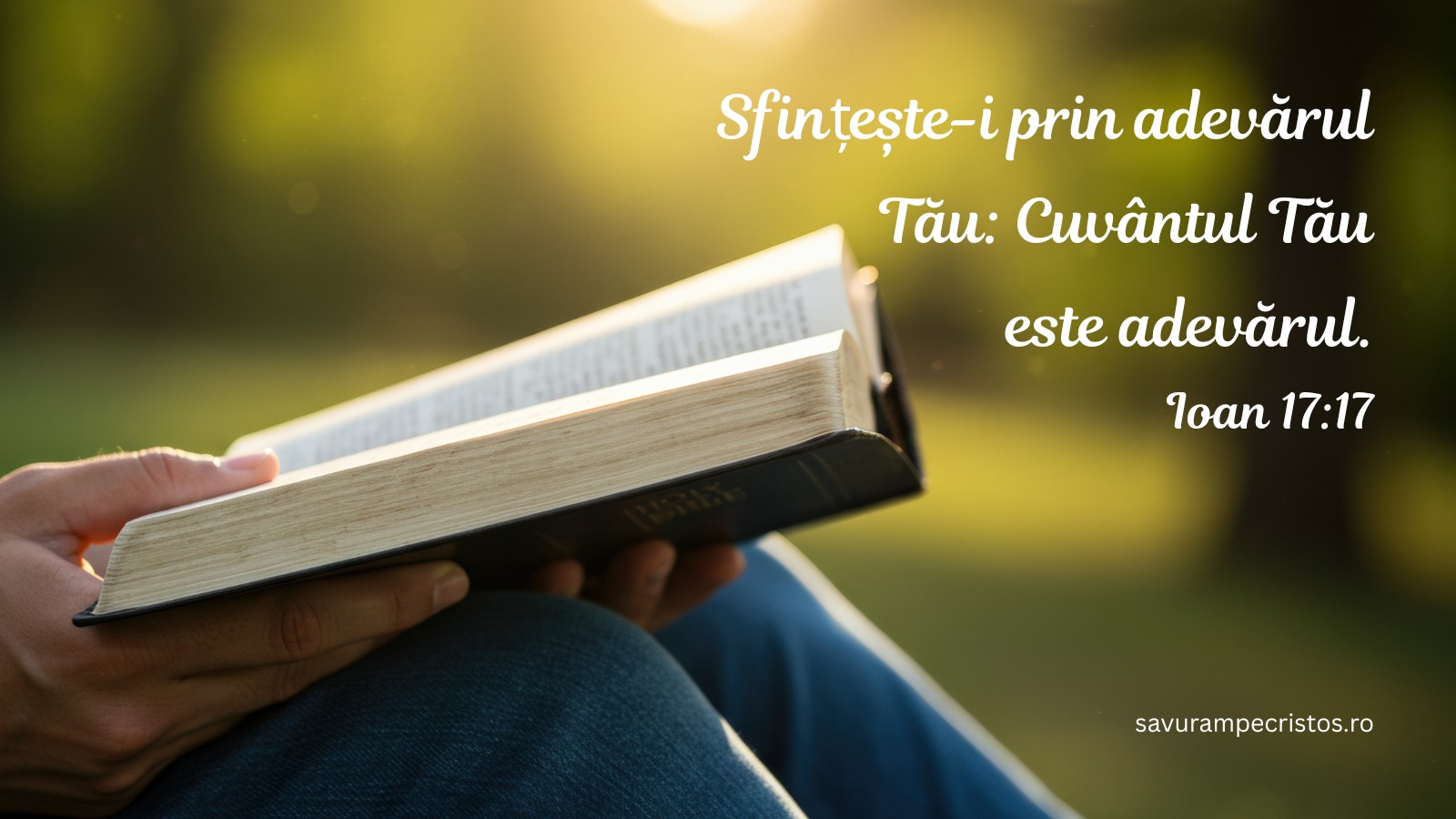 Sfințește-i prin adevărul Tău: Cuvântul Tău este adevărul. Ioan 17:17
